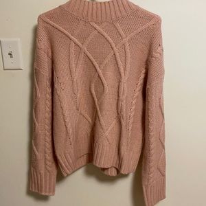 GAP Light Pink Cable Knit Sweater in XL